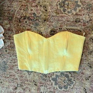 Yellow shiny Zara crop top